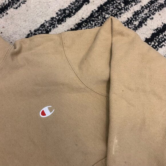champions hoodie long sleeve tan vtg - Picture 3 of 3